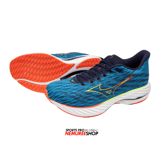MIZUNO Running Shoes WAVE RIDER 28 (BLUE PACE/GREEN GECKO/MIZUNO IGNITION RED) - Nemuree Shop - Online Sports Store