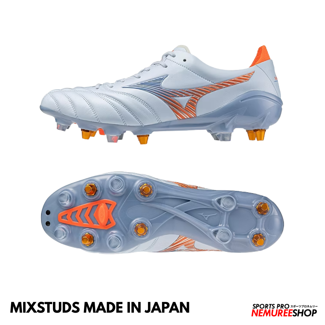MIZUNO Football Shoes MORELIA NEO 5 JAPAN MIX (BLUE FINCH/CORNFLOWER BLUE/LAVA ORANGE)