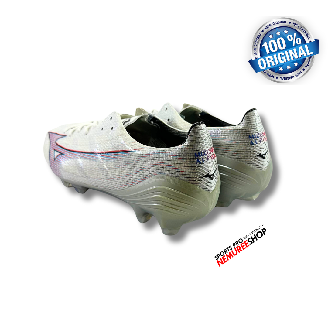 MIZUNO Soccer Shoes ALPHA JAPAN (WHITE/IGNITION RED/HOLO) - Nemuree Shop - Online Sports Store