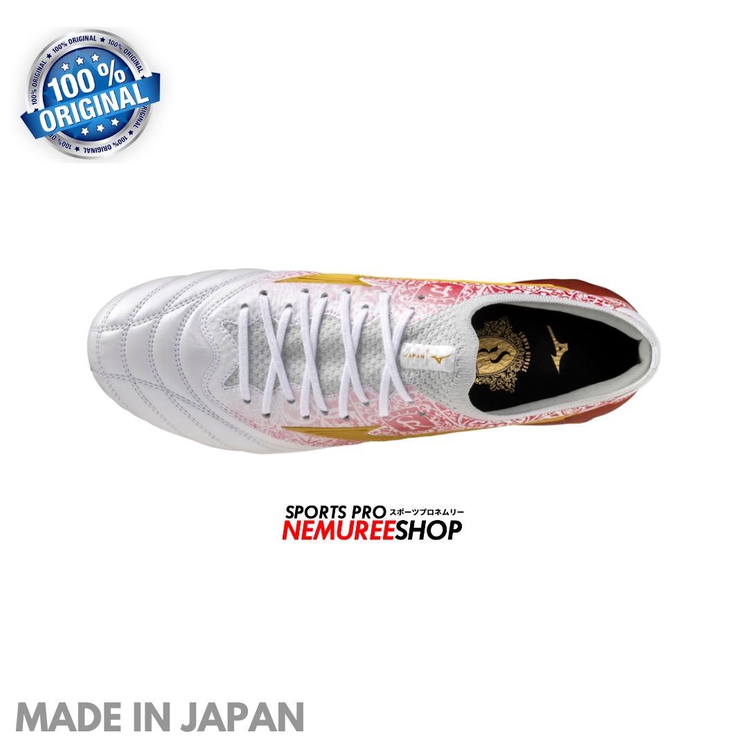 MIZUNO Football Shoes MORELIA NEO 4 BETA SR4 JAPAN (WHITE/RED/GOLD) - Nemuree Shop - Online Sports Store