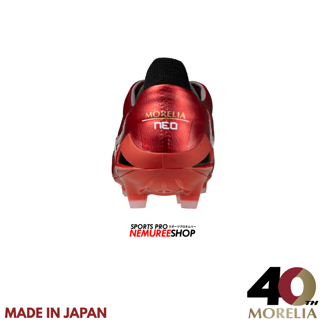 MIZUNO Football Shoes MORELIA NEO 4 JAPAN (MORELIA 40TH RED/BLACK/GOLD) - Nemuree Shop - Online Sports Store