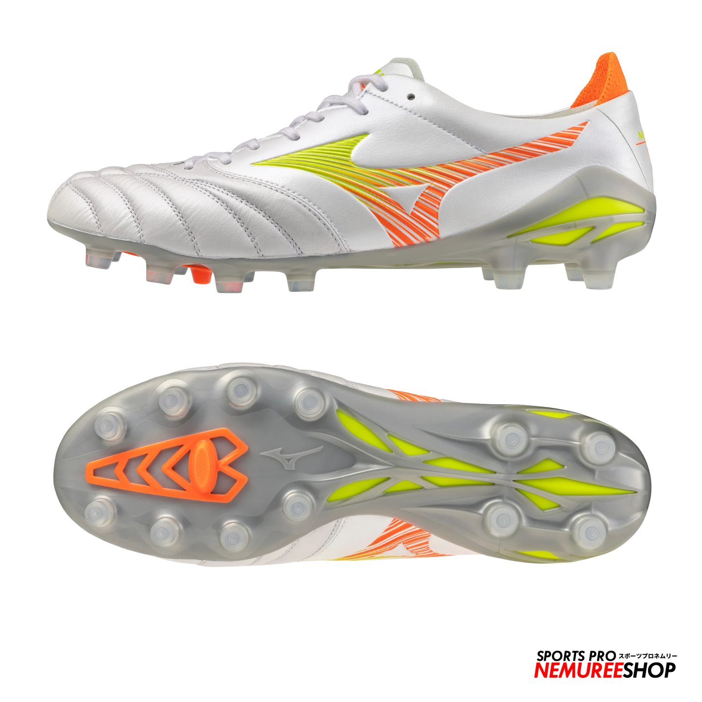 MIZUNO Football Shoes MORELIA NEO 5 ELITE (WHITE/EVENING PRIMROSE/LAVA ORANGE)