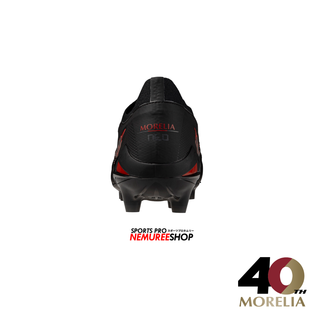 MIZUNO Football Shoes MORELIA NEO 4 BETA ELITE (BLACK / MORELIA 40TH RED) - Nemuree Shop - Online Sports Store