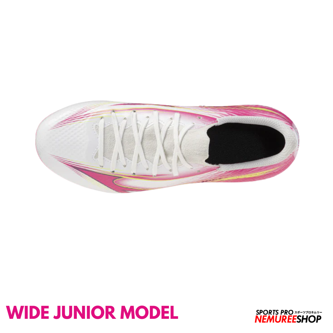 MIZUNO Football Shoes ALPHA 3 SELECT JR WIDE (WHITE/FUCHSIA PURPLE) - Nemuree Shop - Online Sports Store