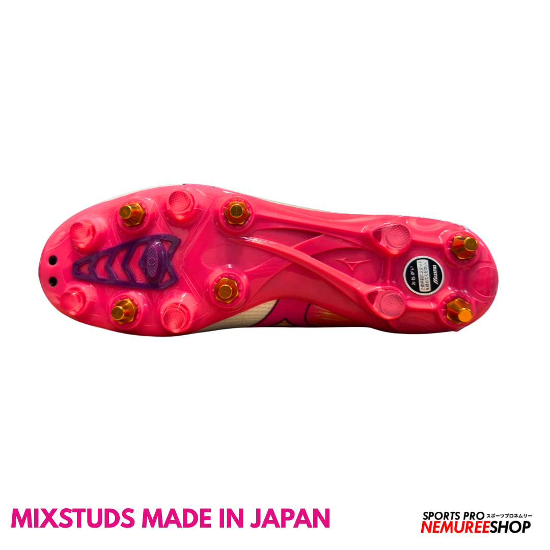 MIZUNO Football Shoes ALPHA 3 JAPAN MIX (WHITE/FUCHSIA PURPLE) - Nemuree Shop - Online Sports Store