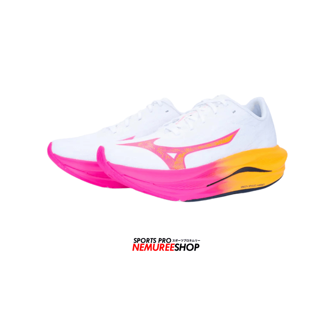 MIZUNO Running Shoes WAVE REBELLION FLASH 3 (WHITE / PINK TETRA / TANG ORANGE) - Nemuree Shop - Online Sports Store