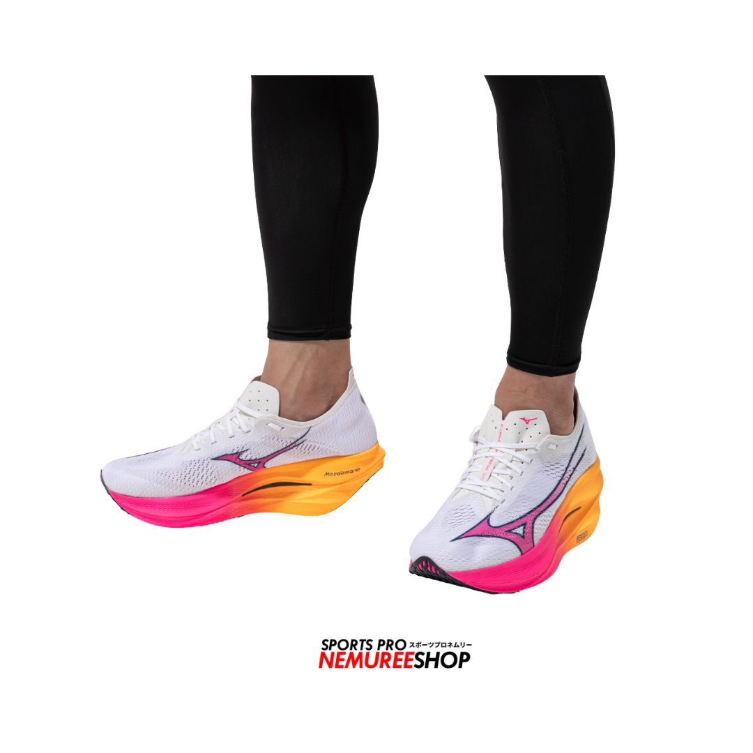 MIZUNO Running Shoes WAVE REBELLION PRO 3 (WHITE / PINK TETRA / TANG ORANGE) - Nemuree Shop - Online Sports Store