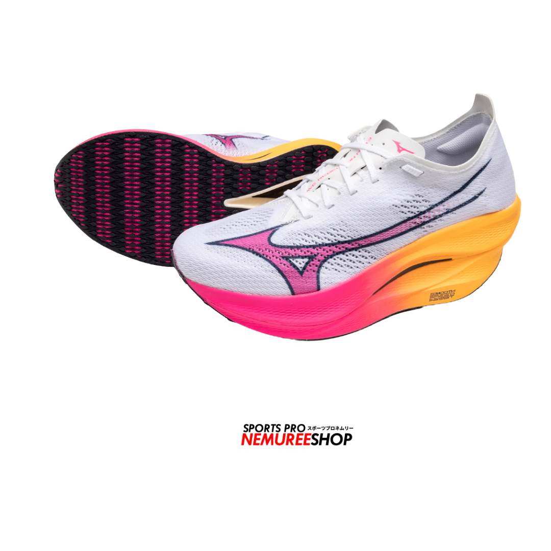 MIZUNO Running Shoes WAVE REBELLION PRO 3 (WHITE / PINK TETRA / TANG ORANGE) - Nemuree Shop - Online Sports Store