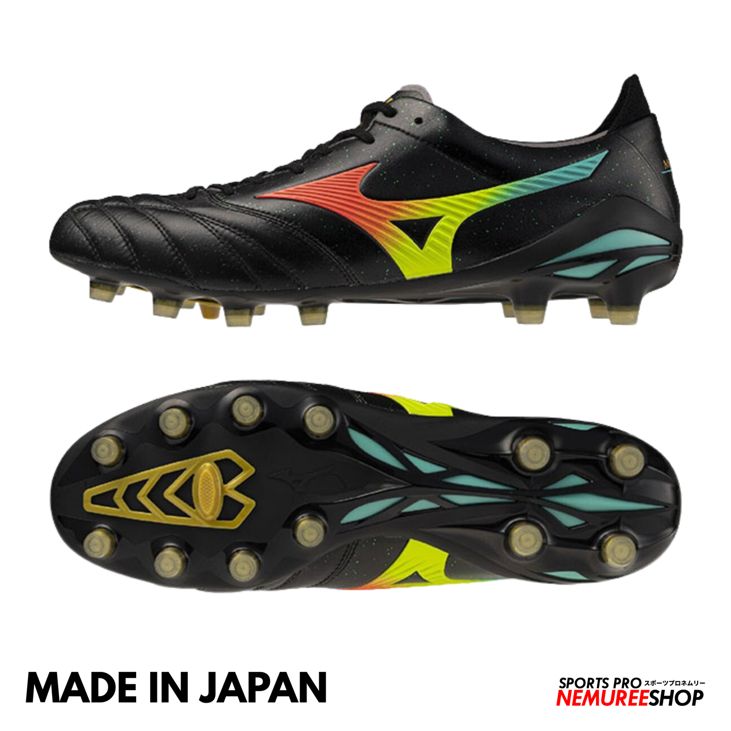 MIZUNO Football Shoes MORELIA NEO 5 JAPAN (BLACK/LAVA ORANGE/ARCADIA)