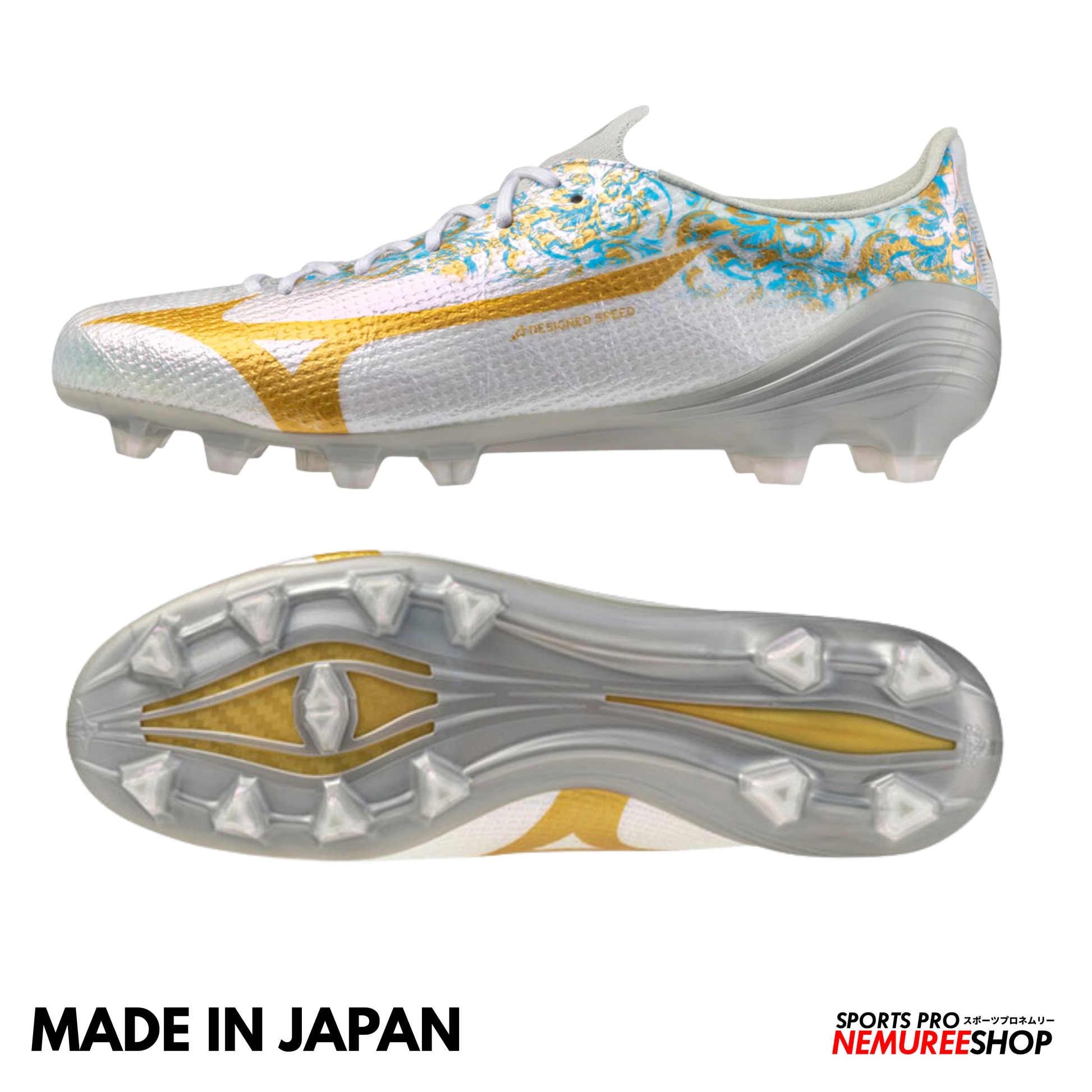 MIZUNO Football Shoes ALPHA 3 JF JAPAN  (WHITE/VISUE BLUE) - Nemuree Shop - Online Sports Store