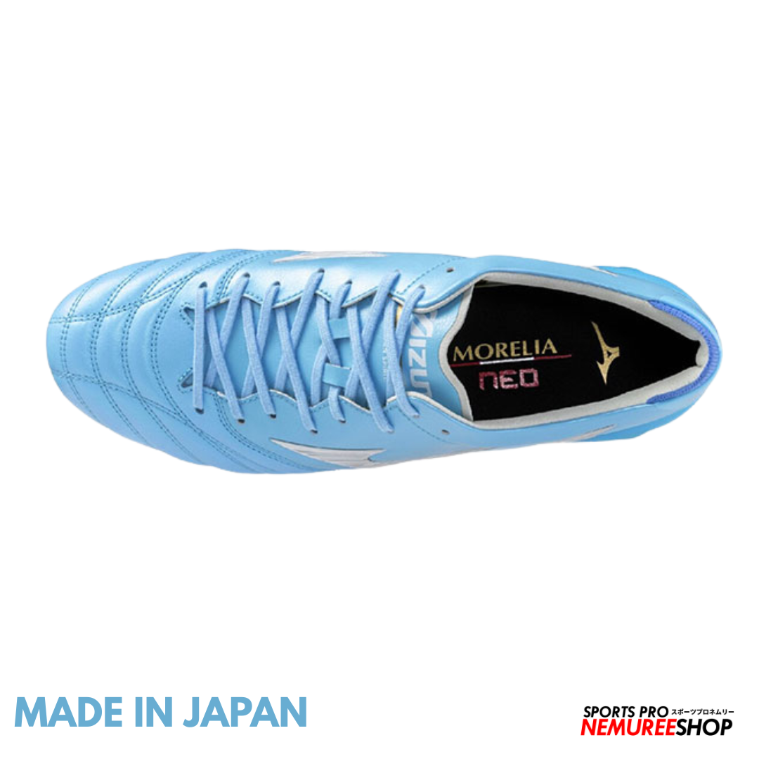 MIZUNO Football Shoes MORELIA NEO 4 JAPAN (CELESTE / WHITE / ULTRAMARINE) - Nemuree Shop - Online Sports Store