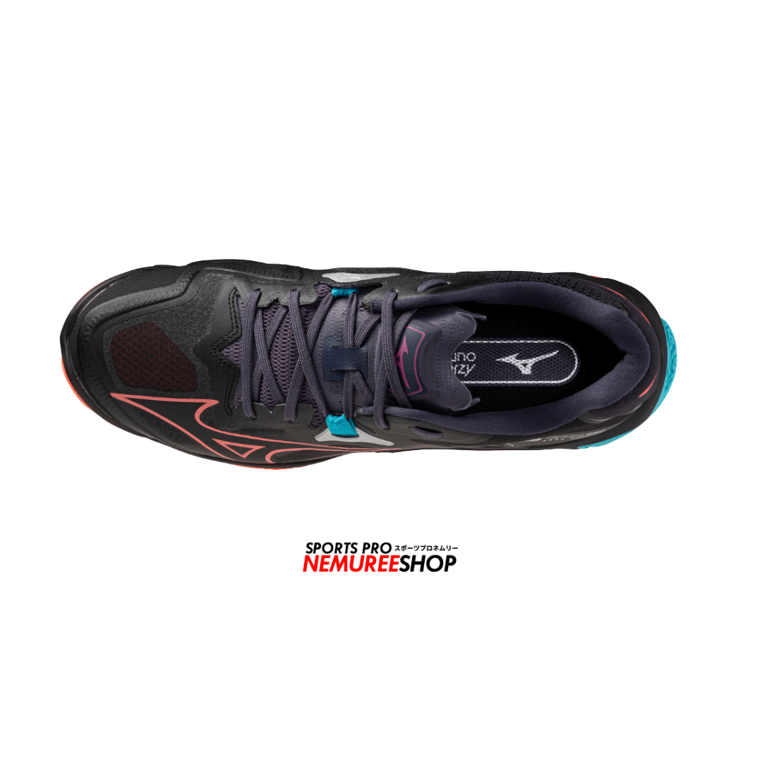 MIZUNO Volleyball Shoes WAVE LIGHTNING Z8 (BLACK/NEON FLAME/PEACOCK BLUE) - Nemuree Shop - Online Sports Store