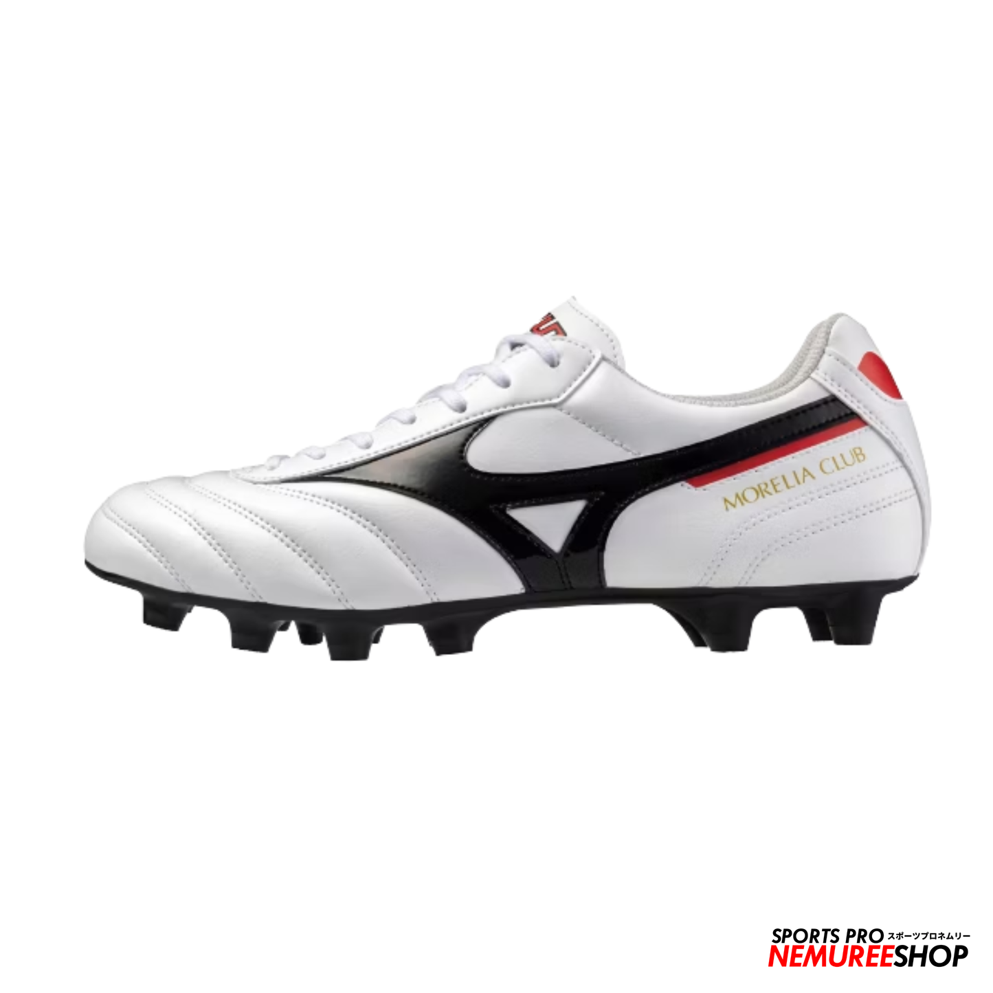 MIZUNO Football Shoes MORELIA 2 CLUB (WHITE/BLACK/CHINESE RED)
