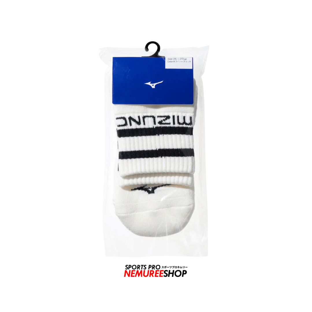 MIZUNO Accessories 1P LINE SOCKS SHORT (WHITE) - Nemuree Shop - Online Sports Store