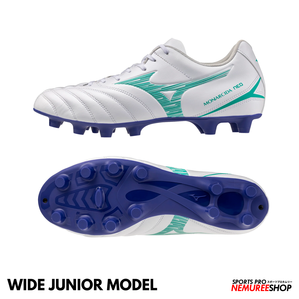 MIZUNO Football Shoes MONARCIDA NEO 3 SELECT JR WIDE (WHITE/ARCADIA)