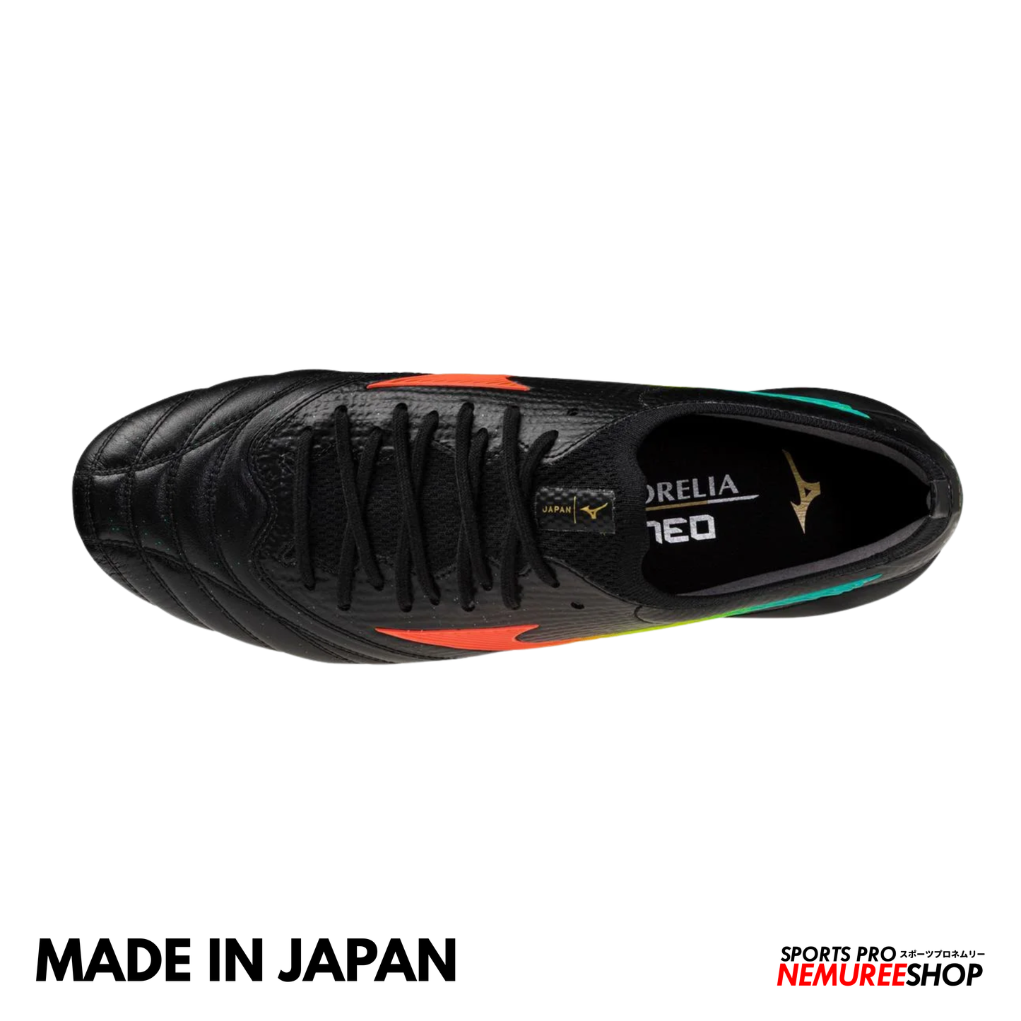 MIZUNO Football Shoes MORELIA NEO 5 BETA JAPAN (BLACK/LAVA ORANGE/ARCADIA)