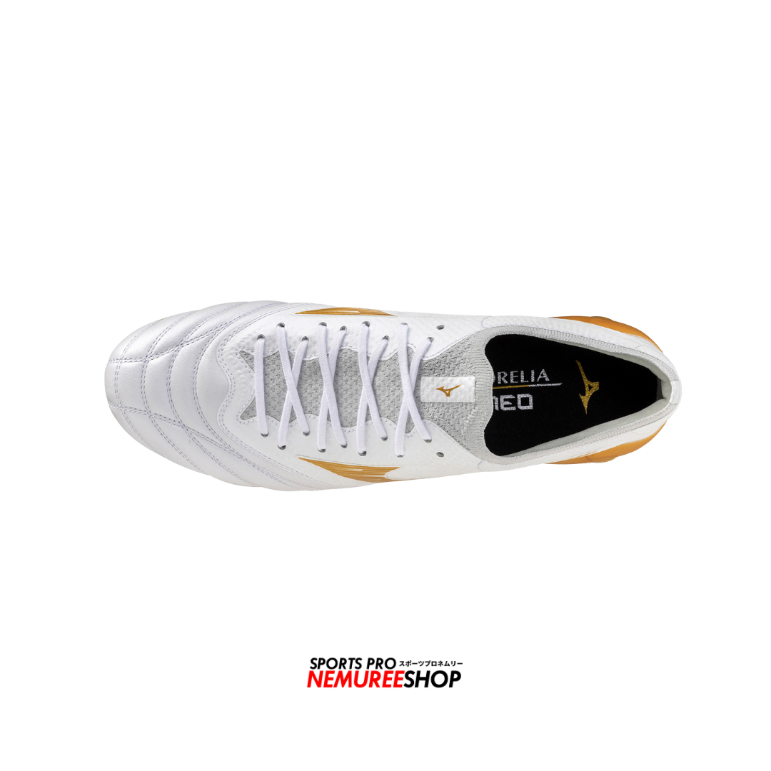 MIZUNO Football Shoes MORELIA NEO 4 BETA ELITE (WHITE / GOLD) - Nemuree Shop - Online Sports Store