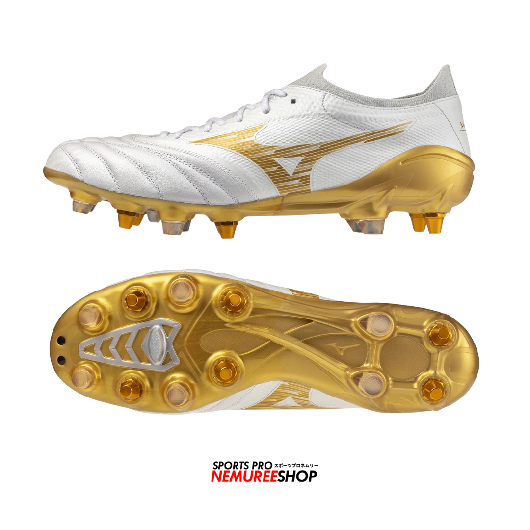 MIZUNO Football Shoes MORELIA NEO 4 BETA ELITE MIX (WHITE / GOLD) - Nemuree Shop - Online Sports Store