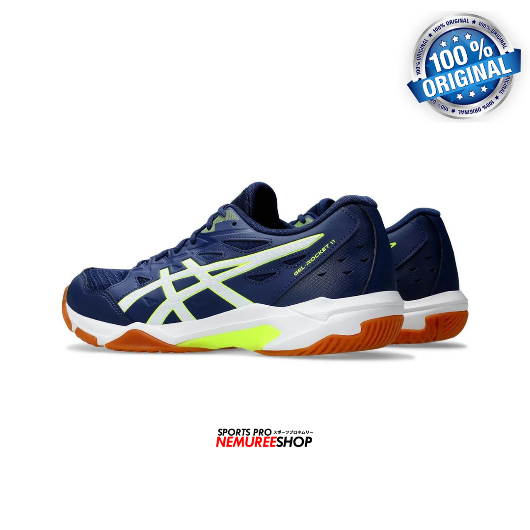 ASICS Indoor Shoes GEL-ROCKET 11 WIDE (BLUE EXPANSE/SAFETY YELLOW) - Nemuree Shop - Online Sports Store
