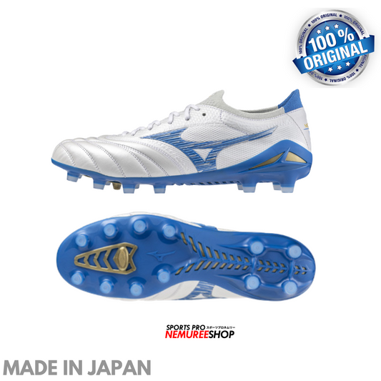 MIZUNO Football Shoes MORELIA NEO 4 BETA JAPAN (WHITE/LASER BLUE/LASER BLUE) - Nemuree Shop - Online Sports Store