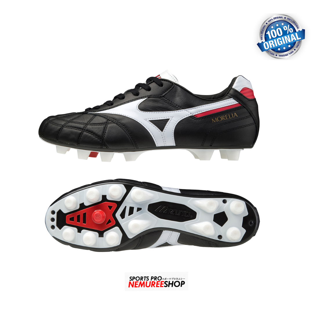 MIZUNO Football Shoes MORELIA 2 JAPAN CROSS STITCH (BLACK/WHITE) - Nemuree Shop - Online Sports Store