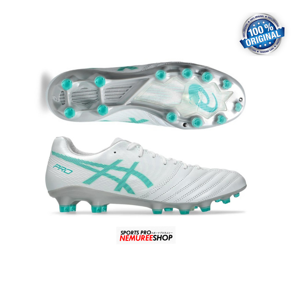 ASICS Soccer Shoes DS LIGHT X-FLY PRO 2 (WHITE/SEA GLASS) - Nemuree Shop - Online Sports Store
