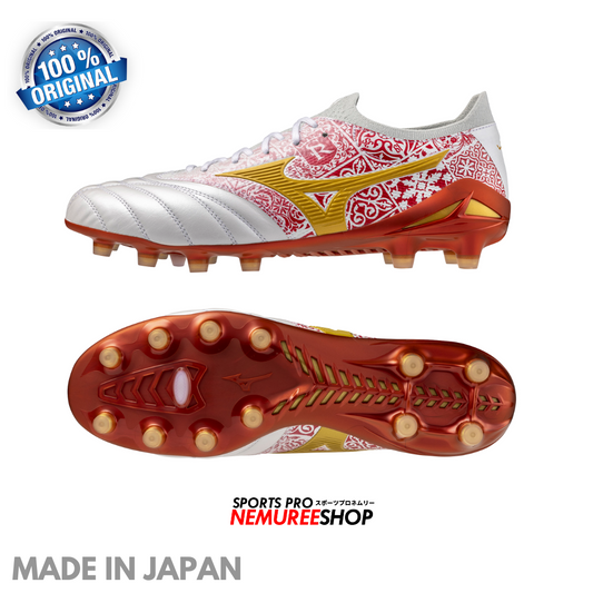 MIZUNO Football Shoes MORELIA NEO 4 BETA SR4 JAPAN (WHITE/RED/GOLD) - Nemuree Shop - Online Sports Store