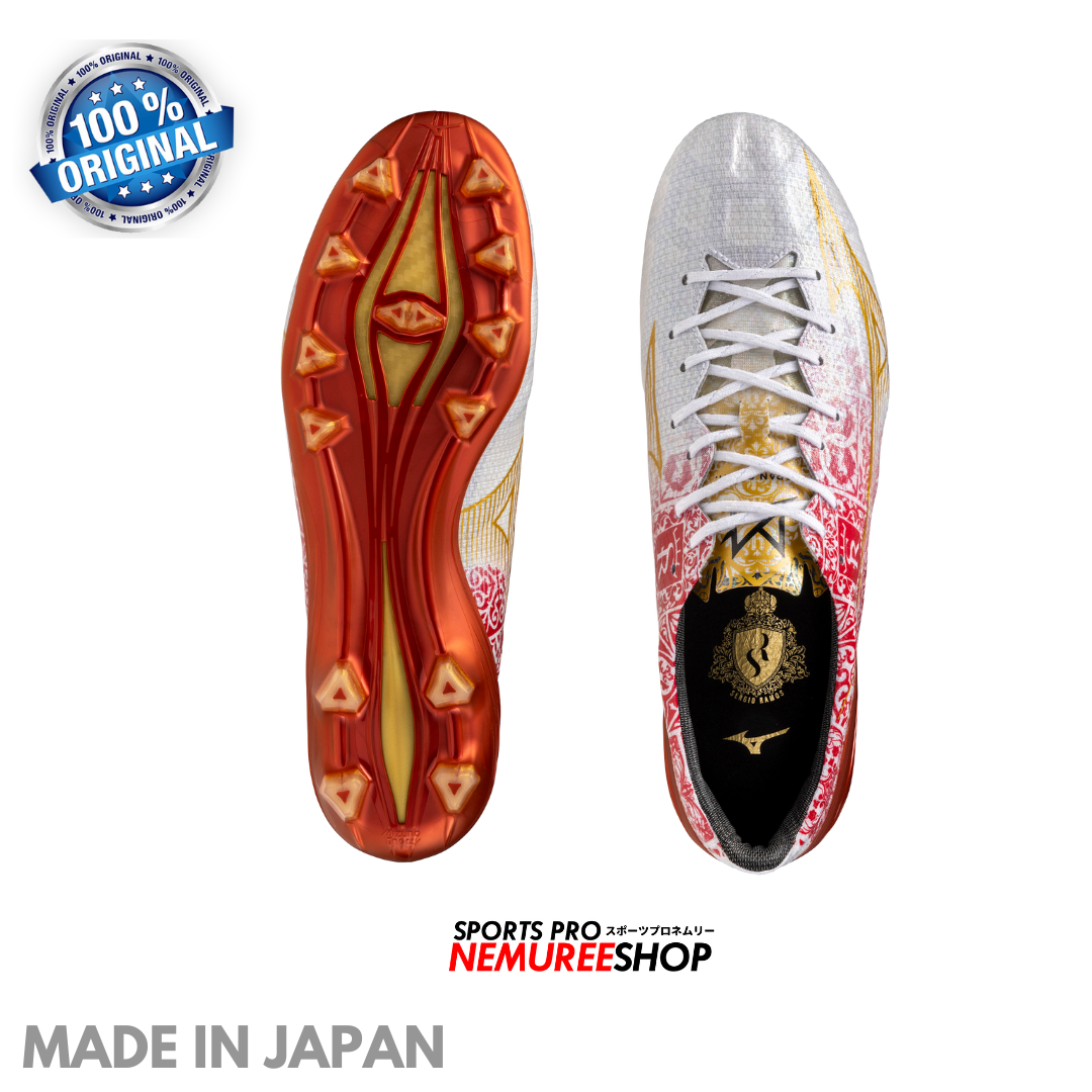 MIZUNO Football Shoes ALPHA SR4 JAPAN (WHITE/RED/GOLD) - Nemuree Shop - Online Sports Store