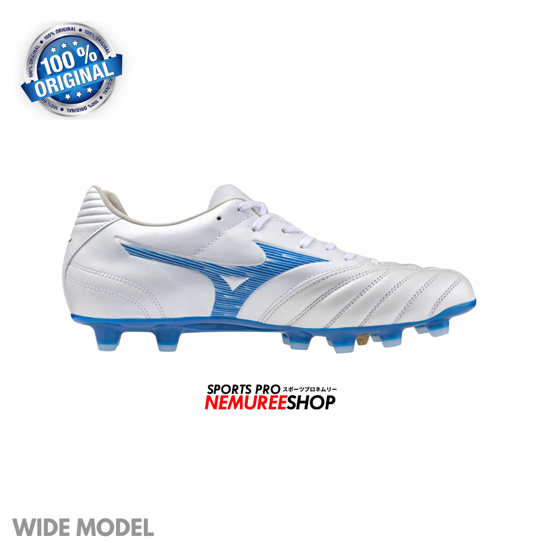 MIZUNO Football Shoes MONARCIDA NEO 3 WIDE PRO (WHITE/LASER BLUE) - Nemuree Shop - Online Sports Store