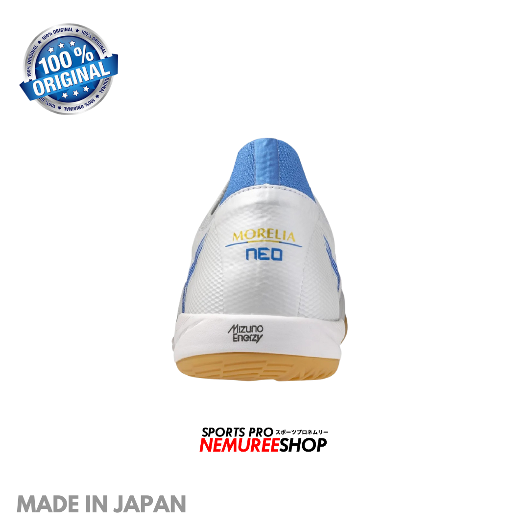 MIZUNO Futsal Shoes MORELIA SALA BETA JAPAN IN (WHITE/LASER BLUE) - Nemuree Shop - Online Sports Store