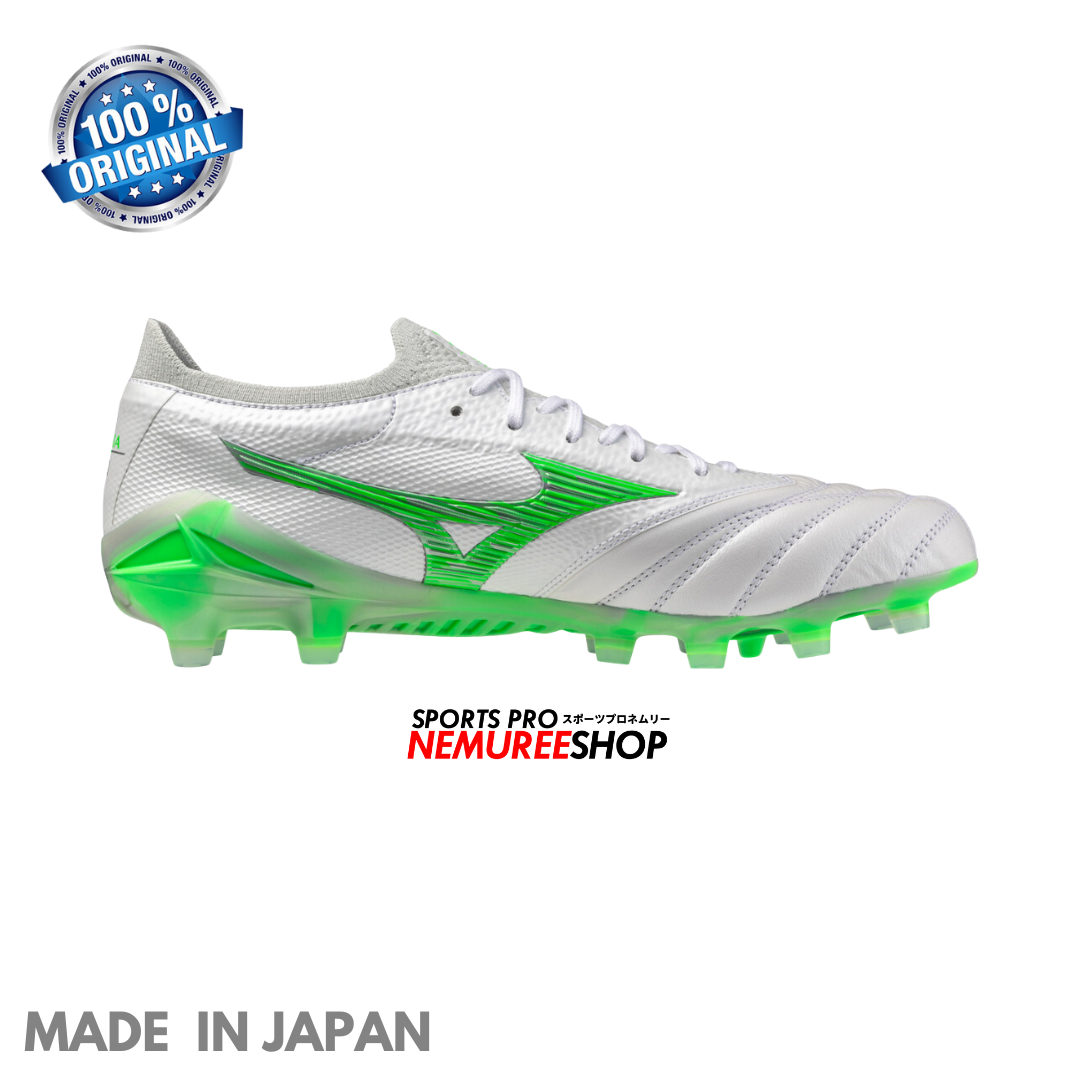 MIZUNO Football Shoes MORELIA NEO 4 BETA JAPAN (WHITE/NEON GREEN/COOL GREY) - Nemuree Shop - Online Sports Store