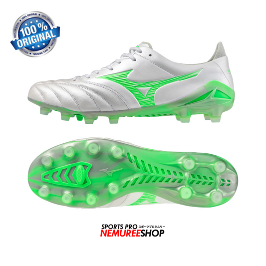 MIZUNO Football Shoes MORELIA NEO 4 ELITE (WHITE/NEON GREEN/COOL GREY) - Nemuree Shop - Online Sports Store