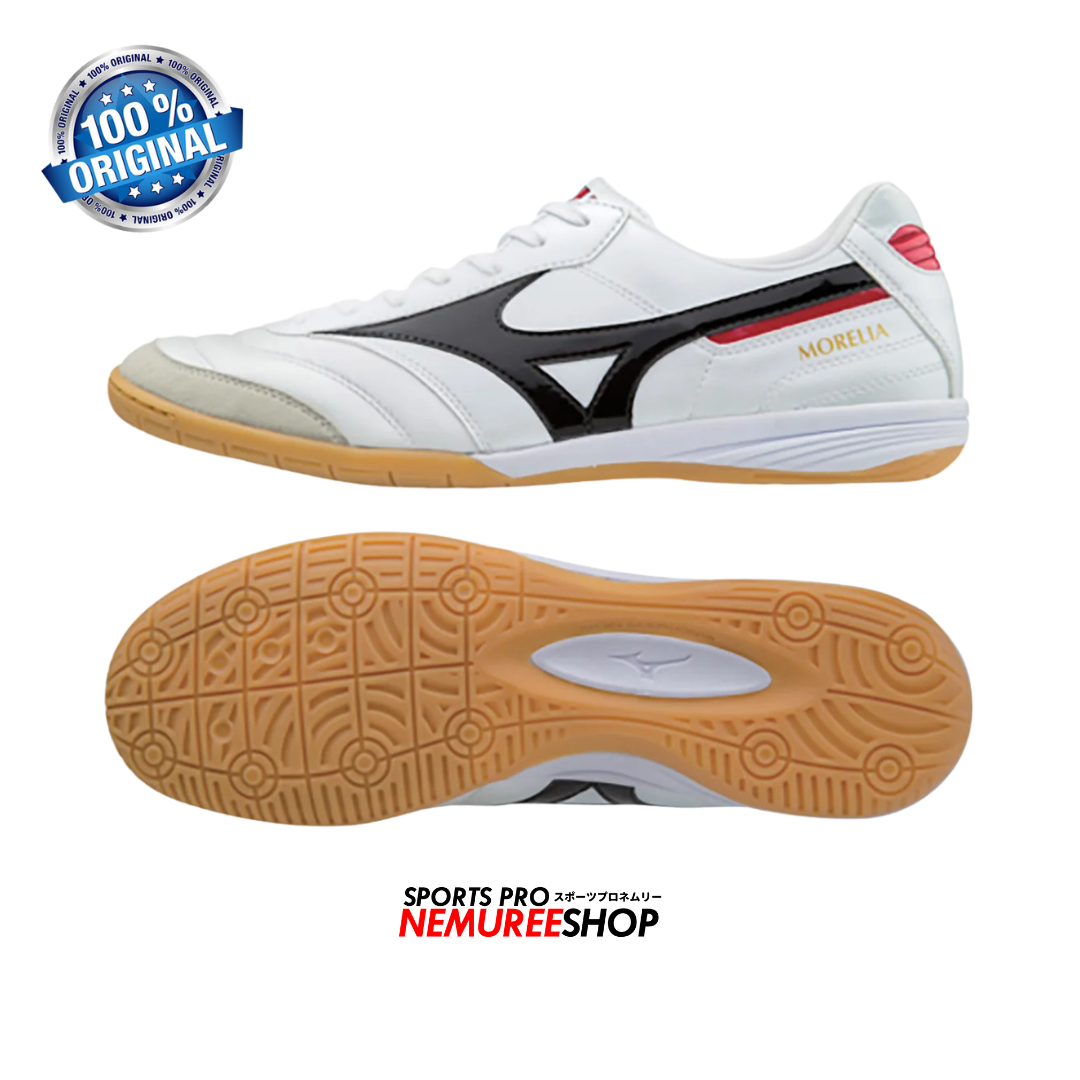 MIZUNO Futsal Shoes MORELIA IN (WHITE/BLACK) - Nemuree Shop - Online Sports Store