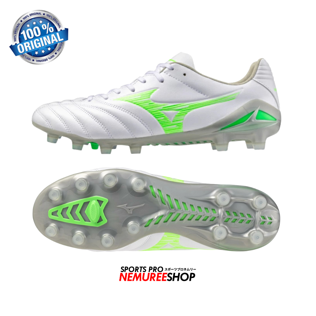 MIZUNO Football Shoes MONARCIDA NEO 3 PRO (WHITE/NEON GREEN) - Nemuree Shop - Online Sports Store