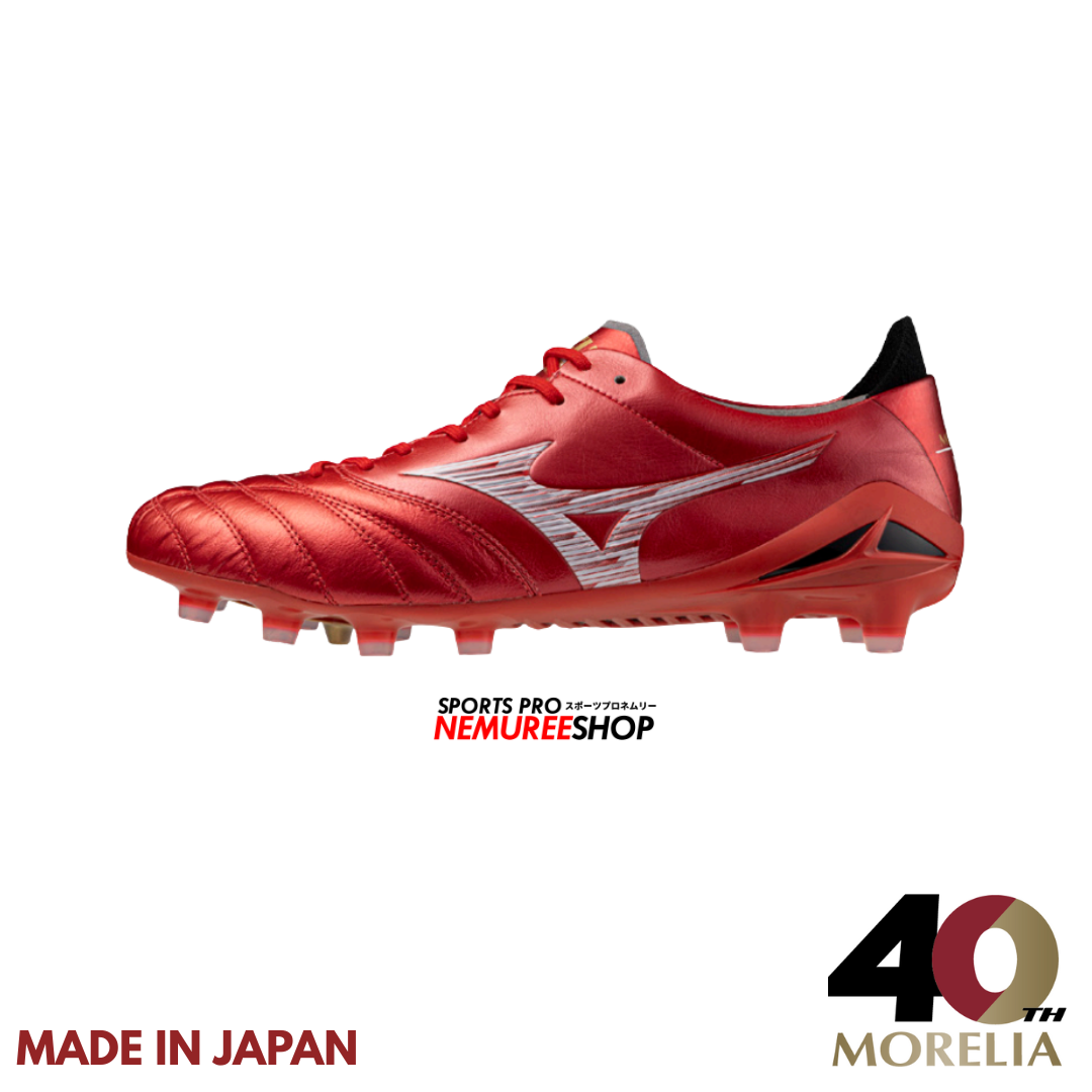 MIZUNO Football Shoes MORELIA NEO 4 JAPAN (MORELIA 40TH RED/BLACK/GOLD) - Nemuree Shop - Online Sports Store