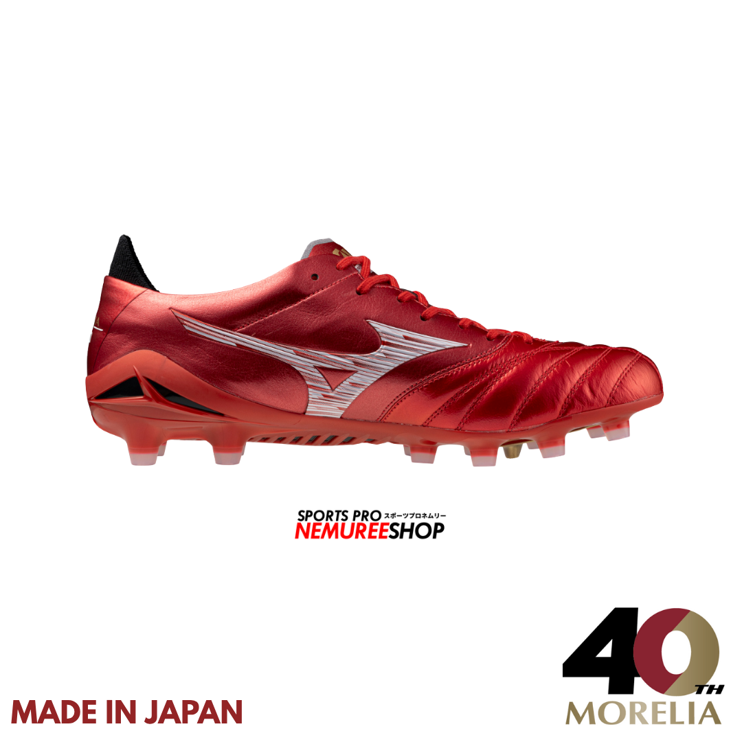 MIZUNO Football Shoes MORELIA NEO 4 JAPAN (MORELIA 40TH RED/BLACK/GOLD) - Nemuree Shop - Online Sports Store