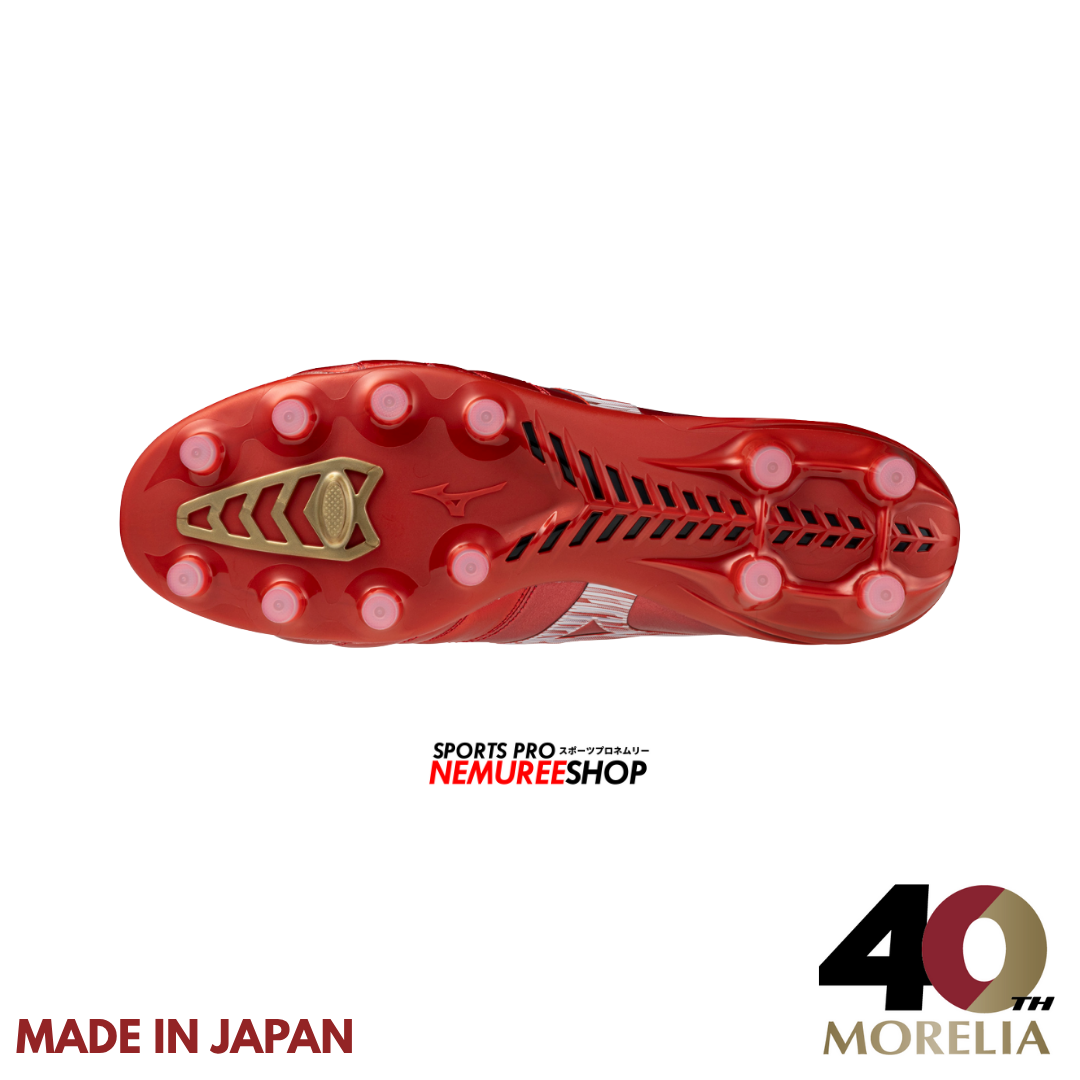 MIZUNO Football Shoes MORELIA NEO 4 JAPAN (MORELIA 40TH RED/BLACK/GOLD) - Nemuree Shop - Online Sports Store