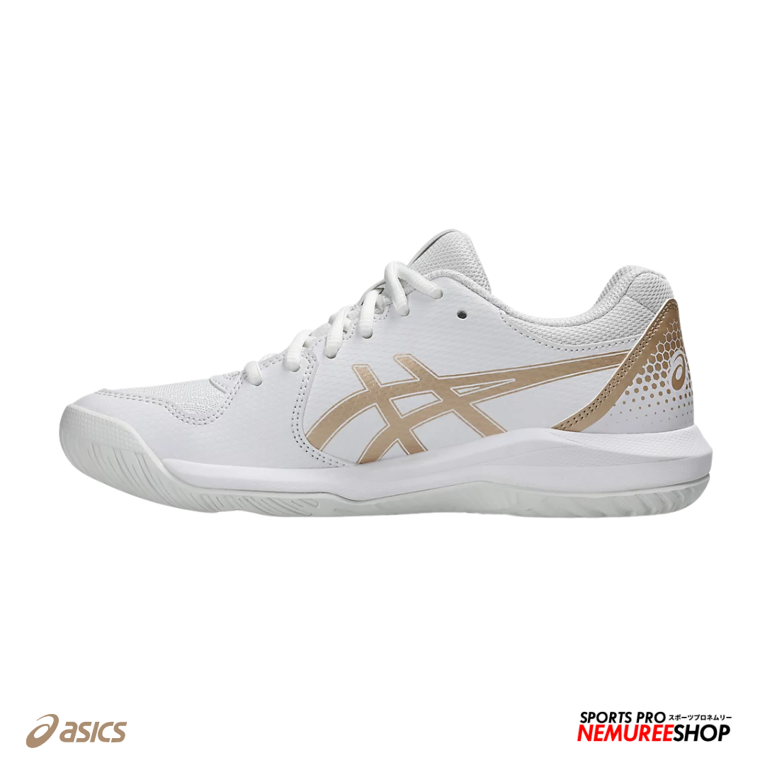 ASICS Women's Pickleball Shoes GEL - DEDICATE 8 PICKLEBALL (WHITE/CHAMPAGNE)