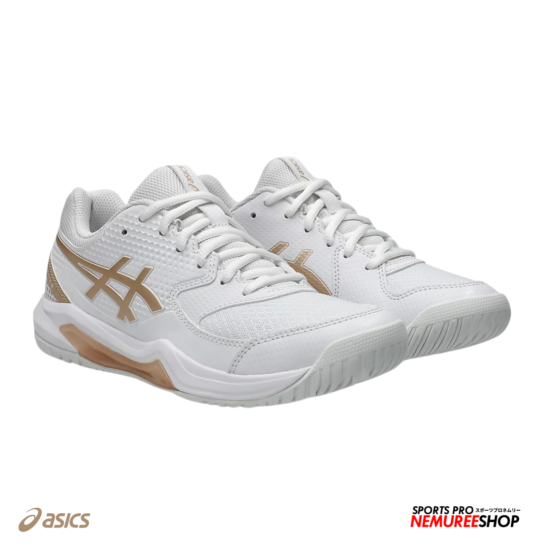 ASICS Women's Pickleball Shoes GEL - DEDICATE 8 PICKLEBALL (WHITE/CHAMPAGNE)