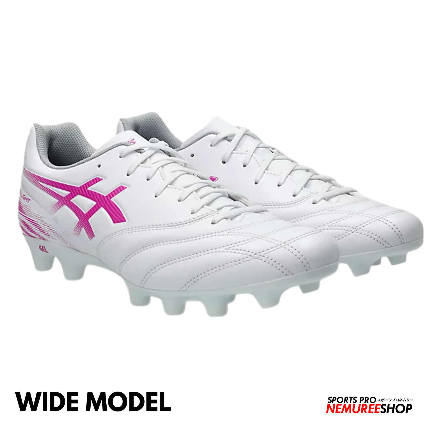 ASICS Football Shoes DS LIGHT CLUB WIDE (WHITE/DIGITAL SAKURA) - Nemuree Shop - Online Sports Store