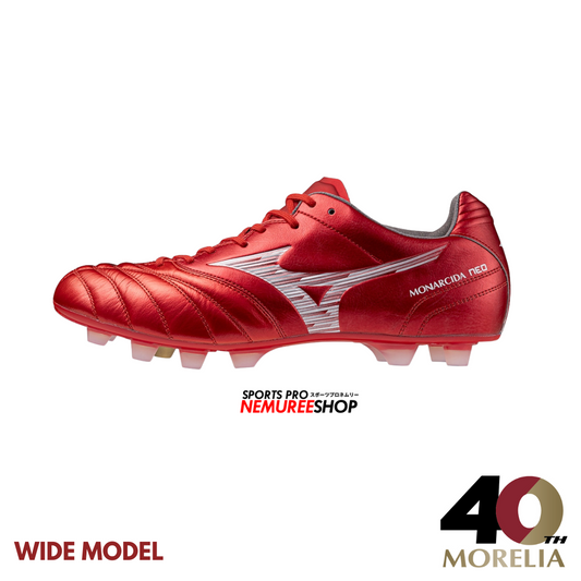 MIZUNO Football Shoes MONARCIDA NEO 3 WIDE ELITE (MORELIA 40TH RED / WHITE) - Nemuree Shop - Online Sports Store