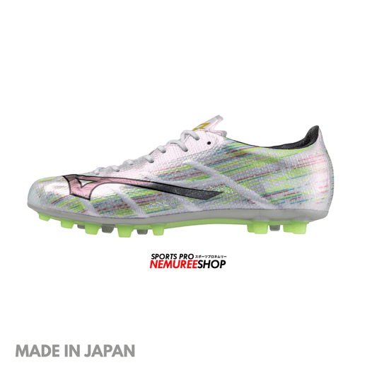 MIZUNO Football Shoes ALPHA 2 JAPAN AG (WHITE / SILVER IRIDISCENT / BLACK) - Nemuree Shop - Online Sports Store