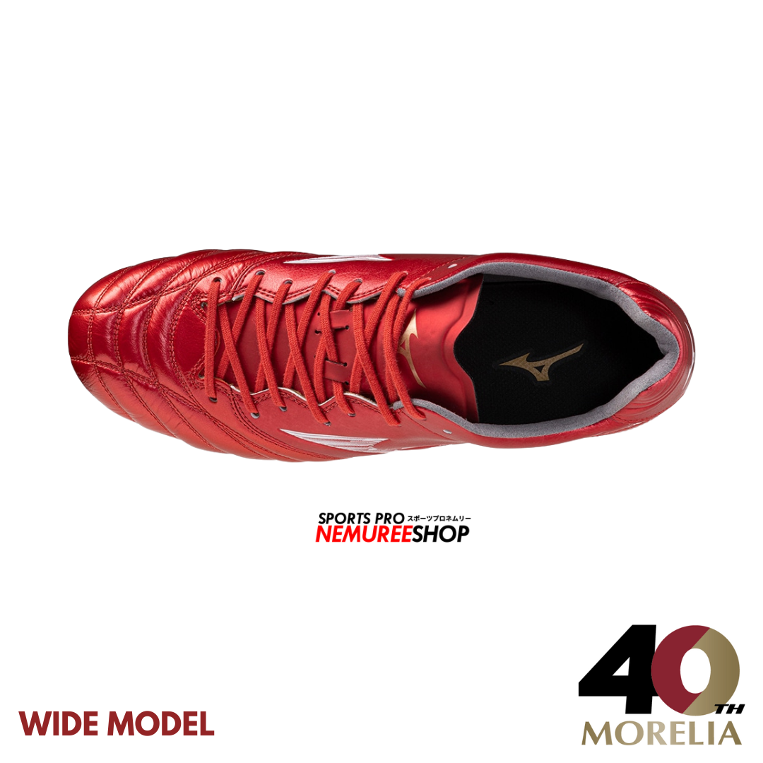 MIZUNO Football Shoes MONARCIDA NEO 3 WIDE ELITE (MORELIA 40TH RED / WHITE) - Nemuree Shop - Online Sports Store