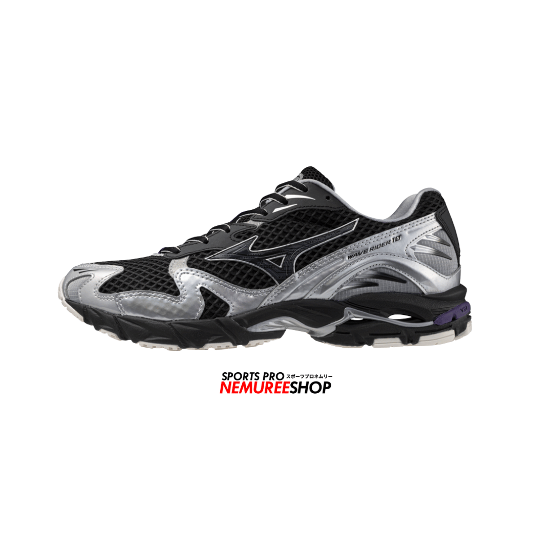 MIZUNO Sneakers WAVE RIDER 10 (BLACK / BLACK SAND / PURPLE HAZE) - Nemuree Shop - Online Sports Store