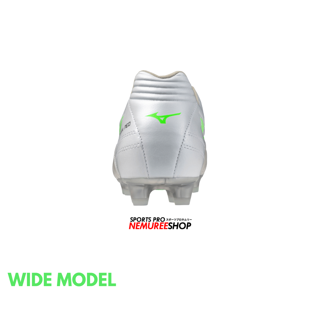 MIZUNO Football Shoes MONARCIDA NEO 3 WIDE PRO (WHITE / NEON GREEN) - Nemuree Shop - Online Sports Store