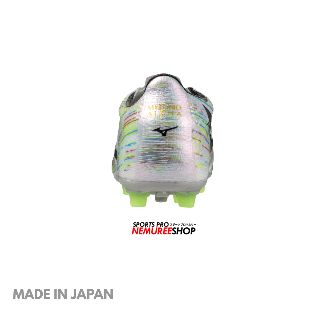 MIZUNO Football Shoes ALPHA 2 JAPAN AG (WHITE / SILVER IRIDISCENT / BLACK) - Nemuree Shop - Online Sports Store
