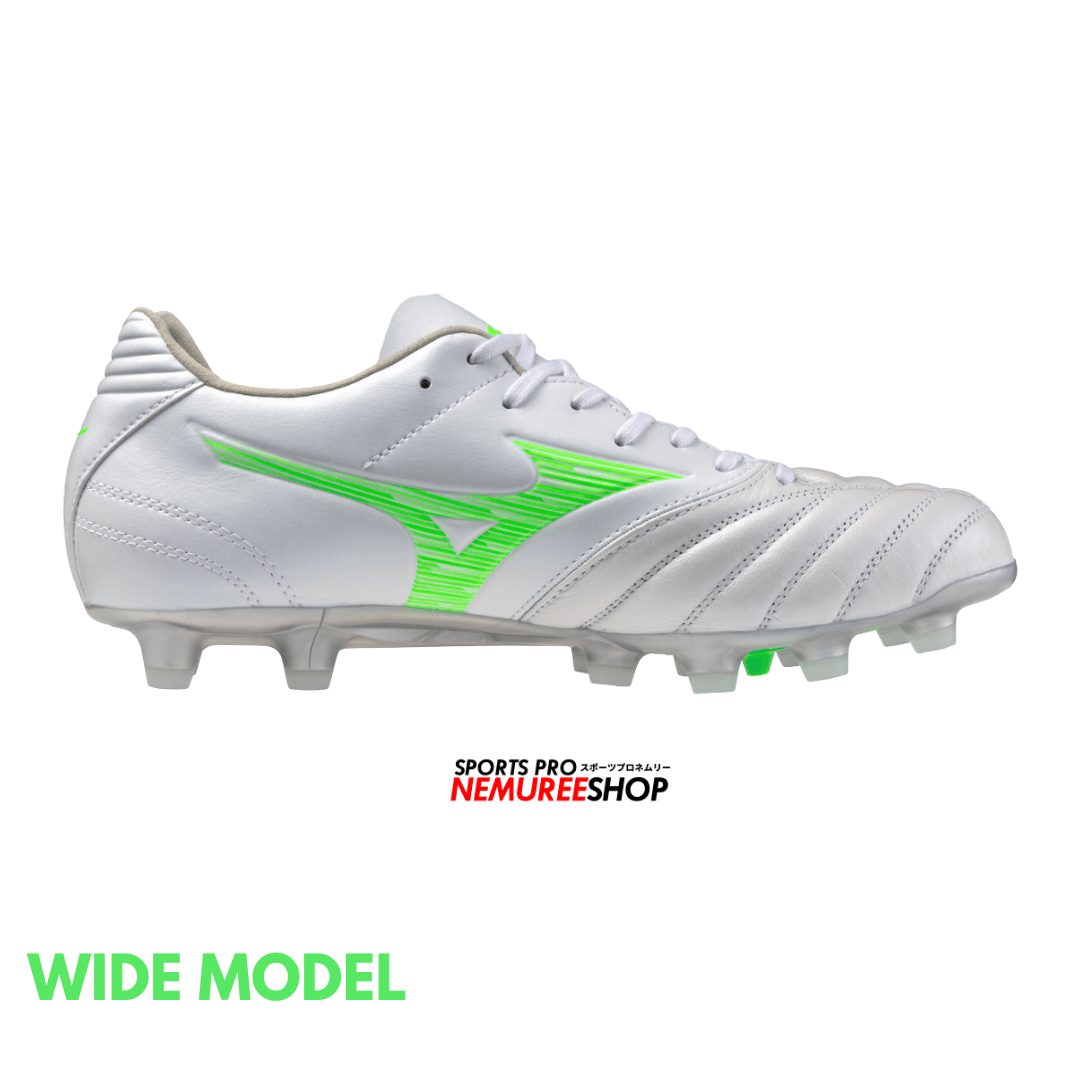 MIZUNO Football Shoes MONARCIDA NEO 3 WIDE PRO (WHITE / NEON GREEN) - Nemuree Shop - Online Sports Store