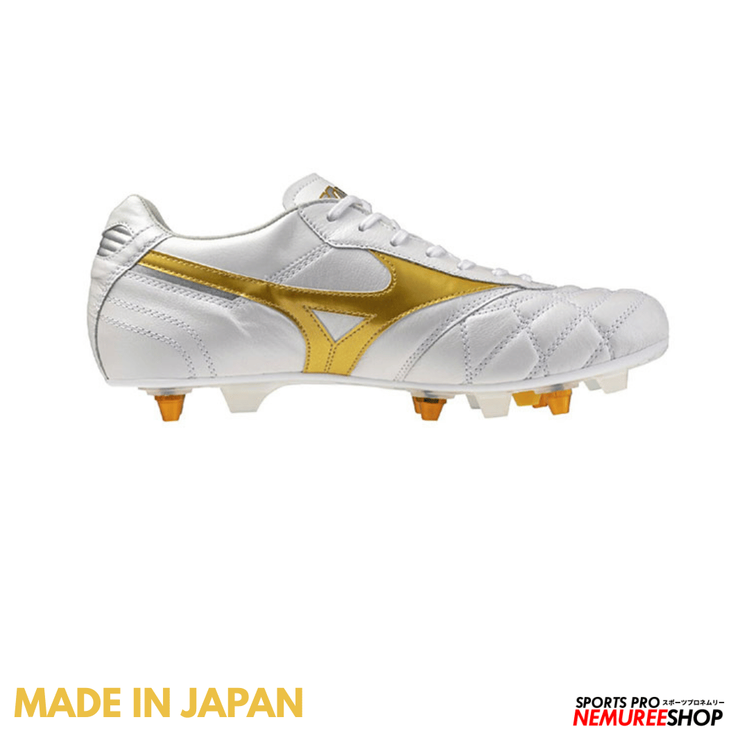 MIZUNO Football Shoes MORELIA 2 JAPAN MIX (WHITE / GOLD) - Nemuree Shop - Online Sports Store