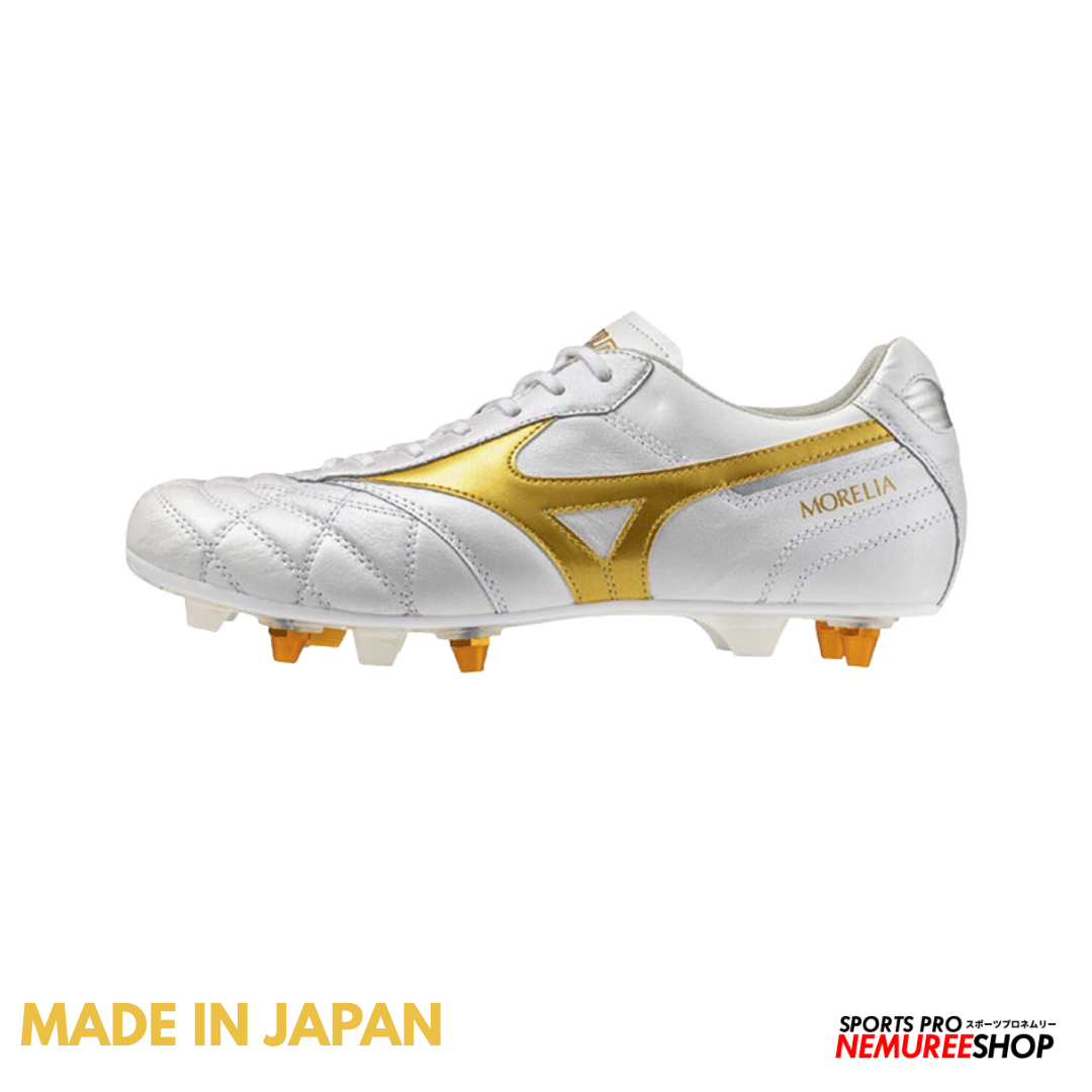 MIZUNO Football Shoes MORELIA 2 JAPAN MIX (WHITE / GOLD) - Nemuree Shop - Online Sports Store