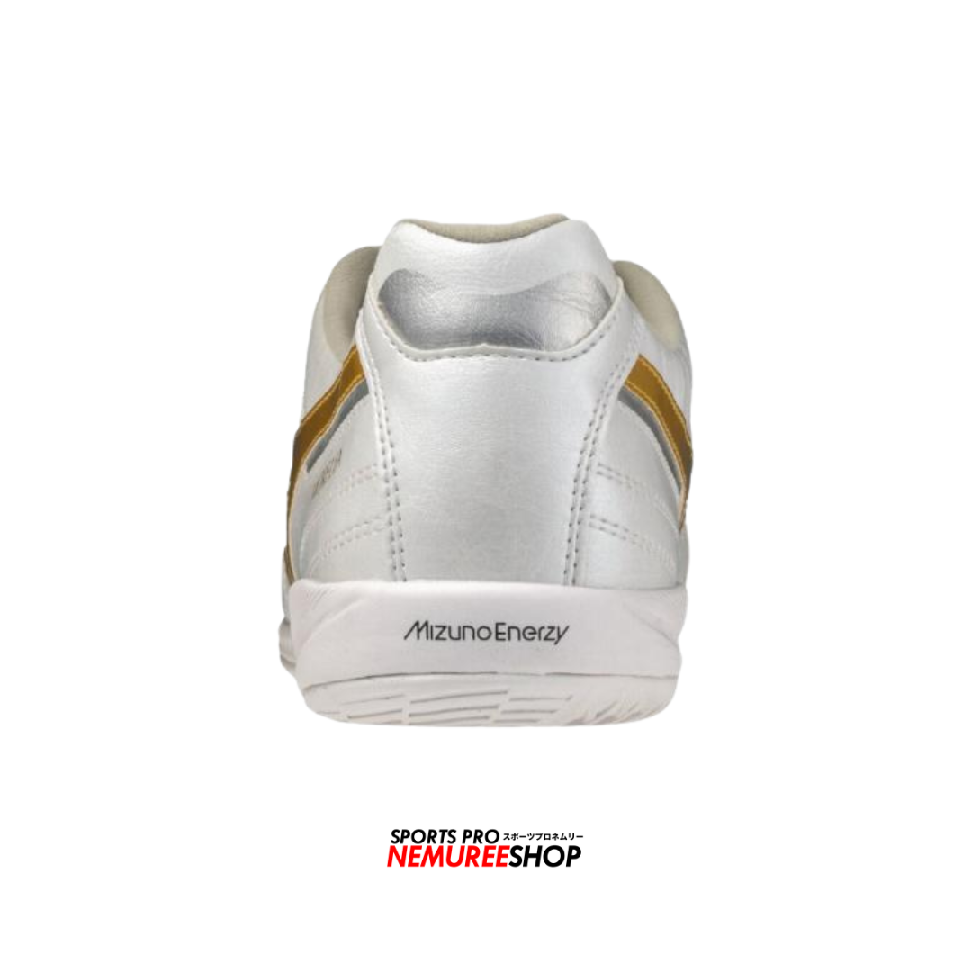 MIZUNO Futsal Shoes MORELIA SALA PRO IN (WHITE / FOOTBALL GOLD / GALAXY SILVER) - Nemuree Shop - Online Sports Store